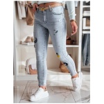 Dámske džínsy skinny s výšivkou MOONAIR modré