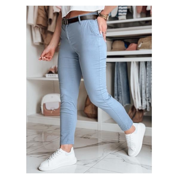 Dámske nohavice slim fit s opaskom LINESKA modré