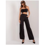Dámske nohavice zo širokej látky čierne