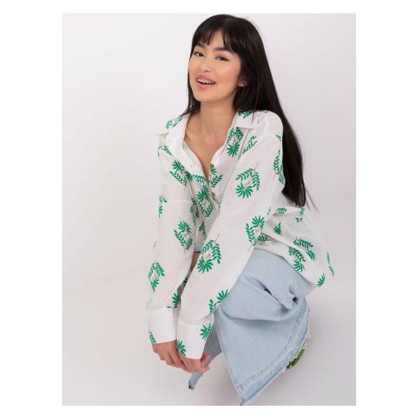 Dámske oversize tričko ESTHER ecru-zelená