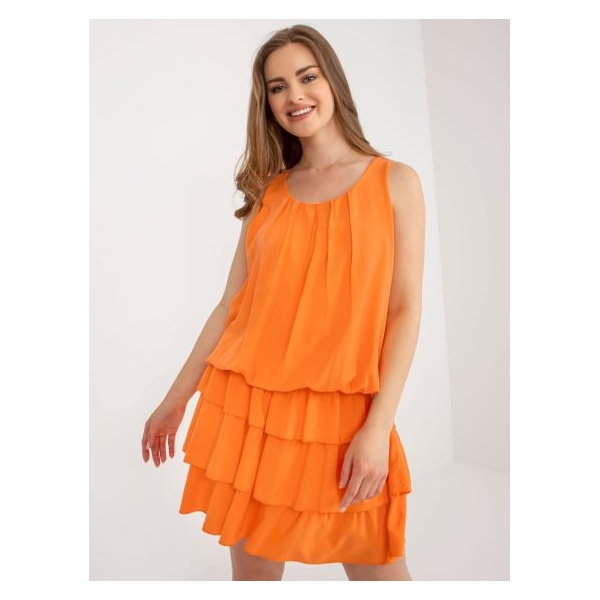 Dámske šaty s volánom OCH BELLA oranžová