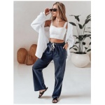 Dámske široké nohavice na voľný čas BOHO DAY tmavomodré