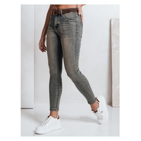 Dámske skinny džínsy s opaskom