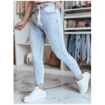 Dámske slim fit džínsy so srdiečkami a opaskom SPARKYS modré