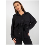 Dámske tričko oversize s golierom DANIELA čierna