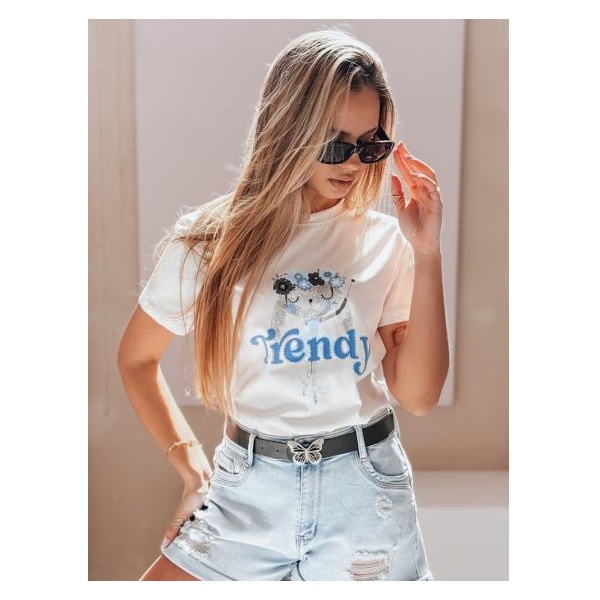 Dámske tričko oversize s potlačou TRENDY BUNNY biele