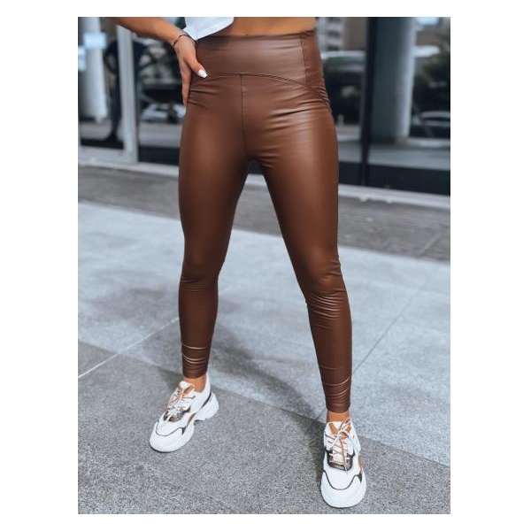 Dámske voskované legíny WAXED CHIC Chocolate