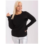 Dámsky plus size sveter z viskózy TEA čierny