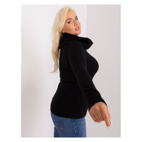 Dámsky plus size viskózový sveter DENTAW čierny