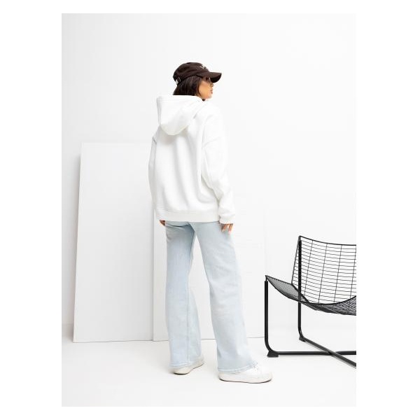 Ecru dámska oversized mikina s kapucňou RUE PARIS