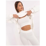 Ecru trojdielna súprava s oversize mikinou