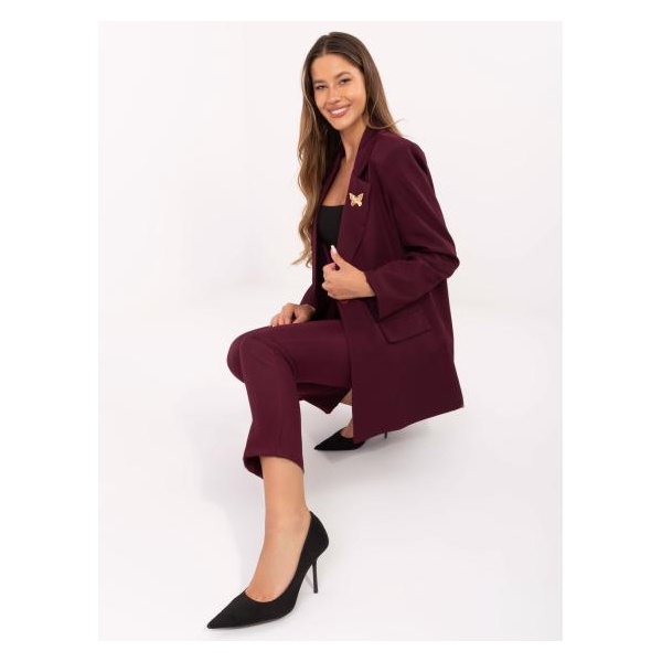 Elegantná bordová dámska bunda RUE PARIS