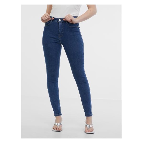 Modré dámske džínsy skinny fit