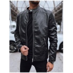 Pánska kožená bunda čierna