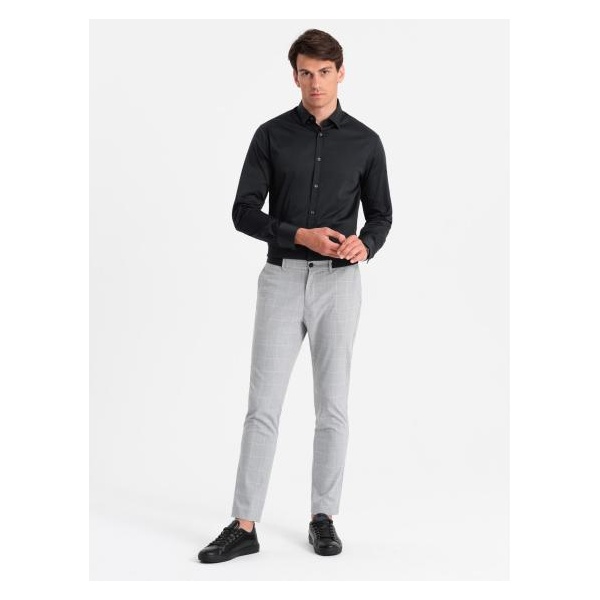 Pánska saténová košeľa SLIM FIT čierna
