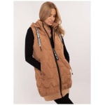 Svetlohnedá prešívaná vesta na zips