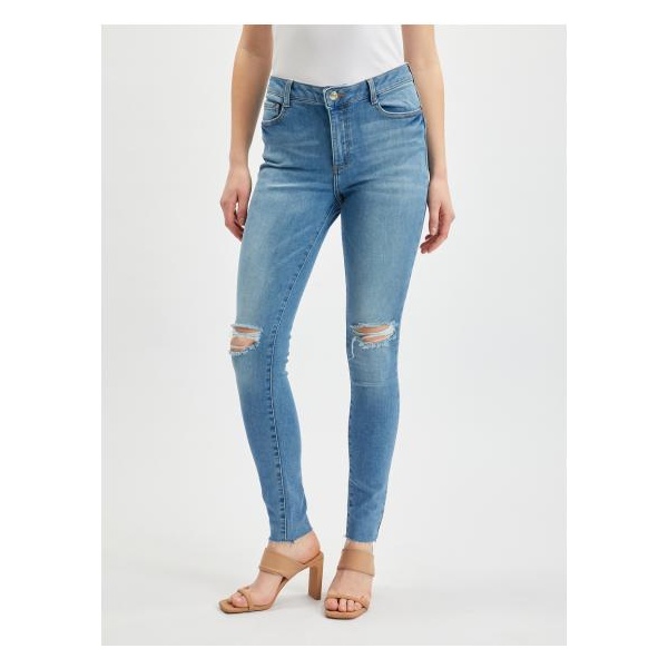 Svetlomodré dámske džínsy skinny fit