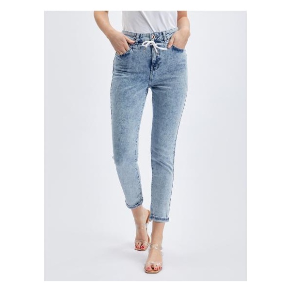 Svetlomodré dámske džínsy slim fit