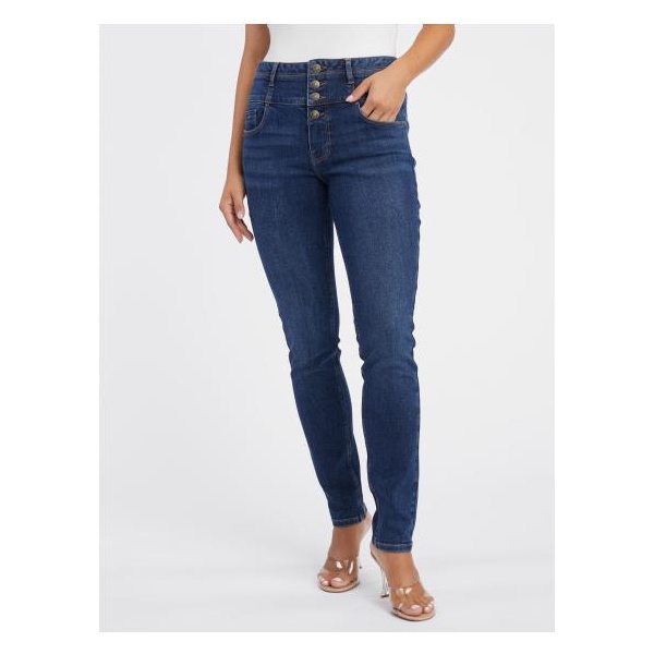 Tmavomodré dámske slim fit džínsy