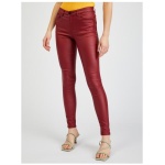 Vínové dámske nohavice skinny fit