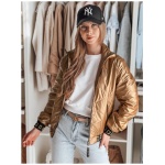 Dámska prešívaná bunda bomber GLAMCIX béžová