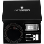 Darčekový set – obojstranný kožený opasok čierny/hnedý + 2 pracky