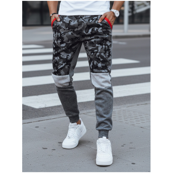 Dstreet UX4427 antracitové camo pánske tepláky