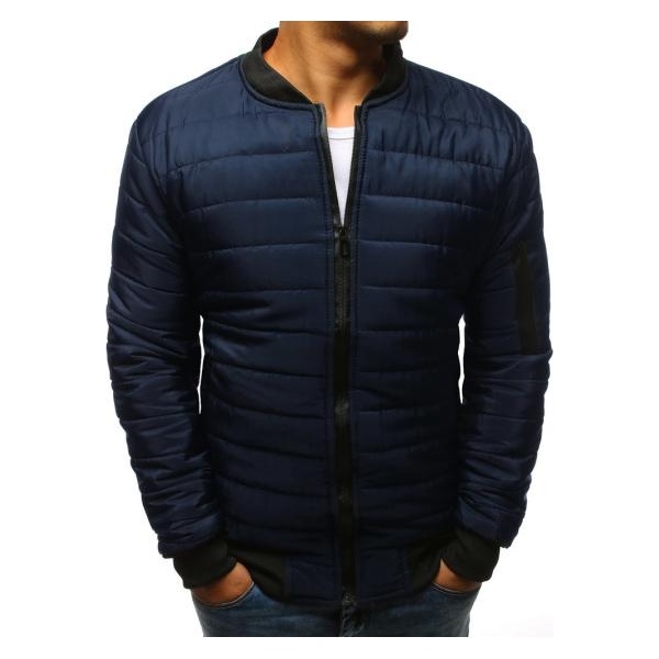 Pánska STYLE bunda prešívaná bomber jacket tmavo modrá