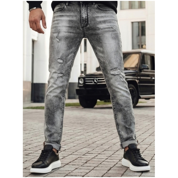 Pánske šedé džínsové nohavice Dstreet UX4133