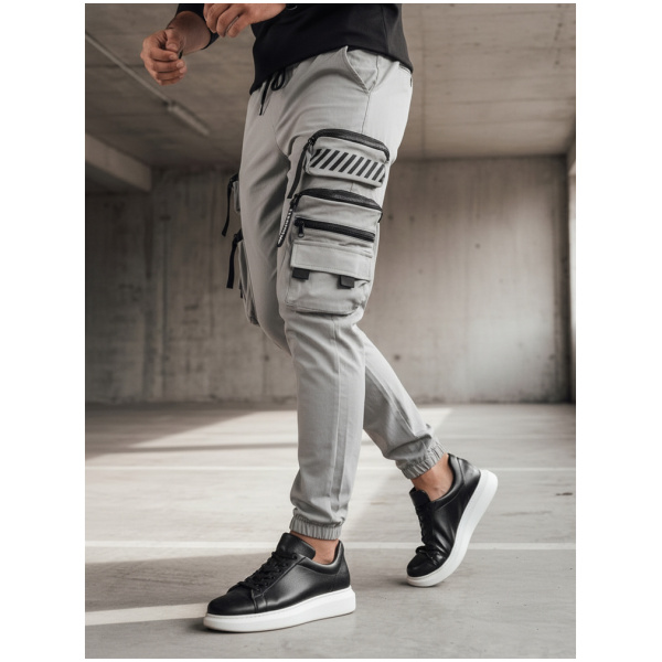 Šedé pánske cargo nohavice Dstreet UX4159