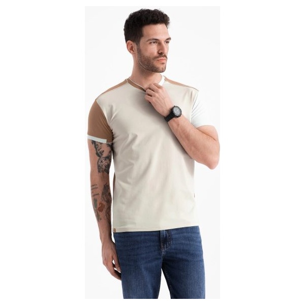 Atraktívne hnedé tričko V1 TSCT-0176 - XL