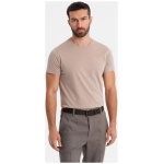 Basic pieskové bavlnené tričko s okrúhlym výstrihom V11 TSBS-0236 - XL