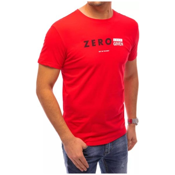 Červené pánske tričko s nápisom ZERO - L