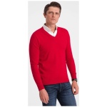 Červený sveter s košeľovým golierom V4 SWSW-0102 - M
