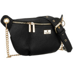 Čierna dámska crossbody kabelka z ekologickej kože s retiazkovým detailom