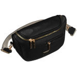 Čierna dámska crossbody kabelka z ekologickej kože so zadným vreckom