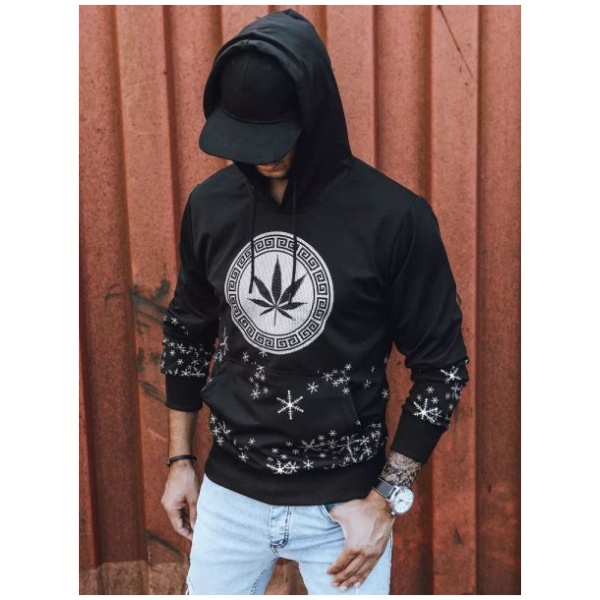 Čierna trendy mikina s kapucňou - M