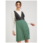 Čierno-zelené dámske vzorované šaty