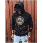 Čierno-zlatá trendy mikina s kapucňou - XXL