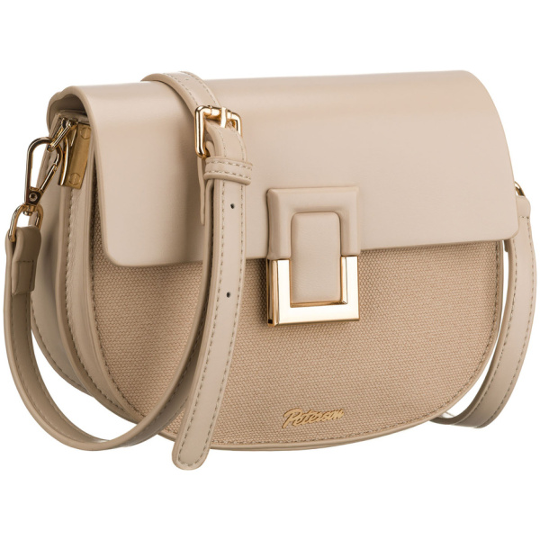 Dámska béžová crossbody kabelka Peterson so zlatými detailmi