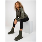 Dámska bunda/mikina bomber s kapucňou RUE PARIS khaki