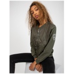 Dámska bunda/mikina bomber s vreckami RUE PARIS khaki