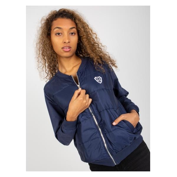 Dámska bunda/mikina bomber s vreckami RUE PARIS námornícky modrá