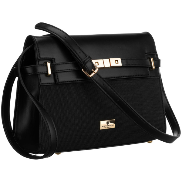 Dámska čierna crossbody kabelka Peterson so zipsom