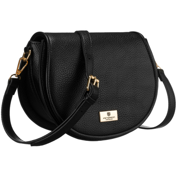Dámska čierna crossbody kabelka z eko kože PETERSON