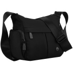 Dámska čierna mestská crossbody kabelka z polyesteru so zipsovým zapínaním