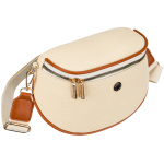 Dámska crossbody kabelka ecru s hnedými prvkami – moderný dizajn