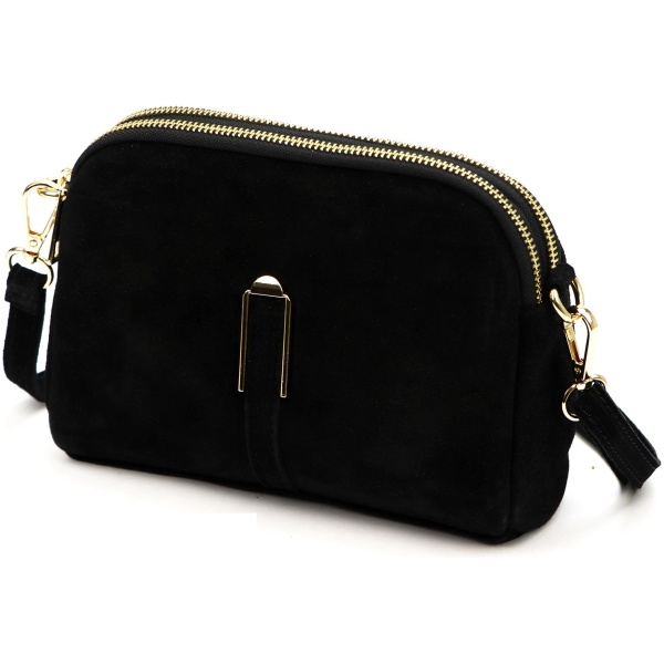 Dámska kožená crossbody kabelka z prírodnej brúsenej kože Luka 25-084