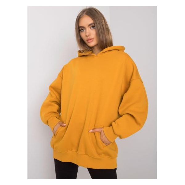Dámska mikina s kapucňou MICHELE dark yellow