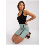 Dámska minisukňa s vysokým pásom LACEY mint green